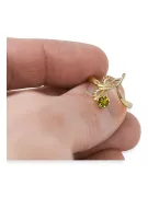  Žltý peridot 14k žlté zlato Vintage style vrc095y
